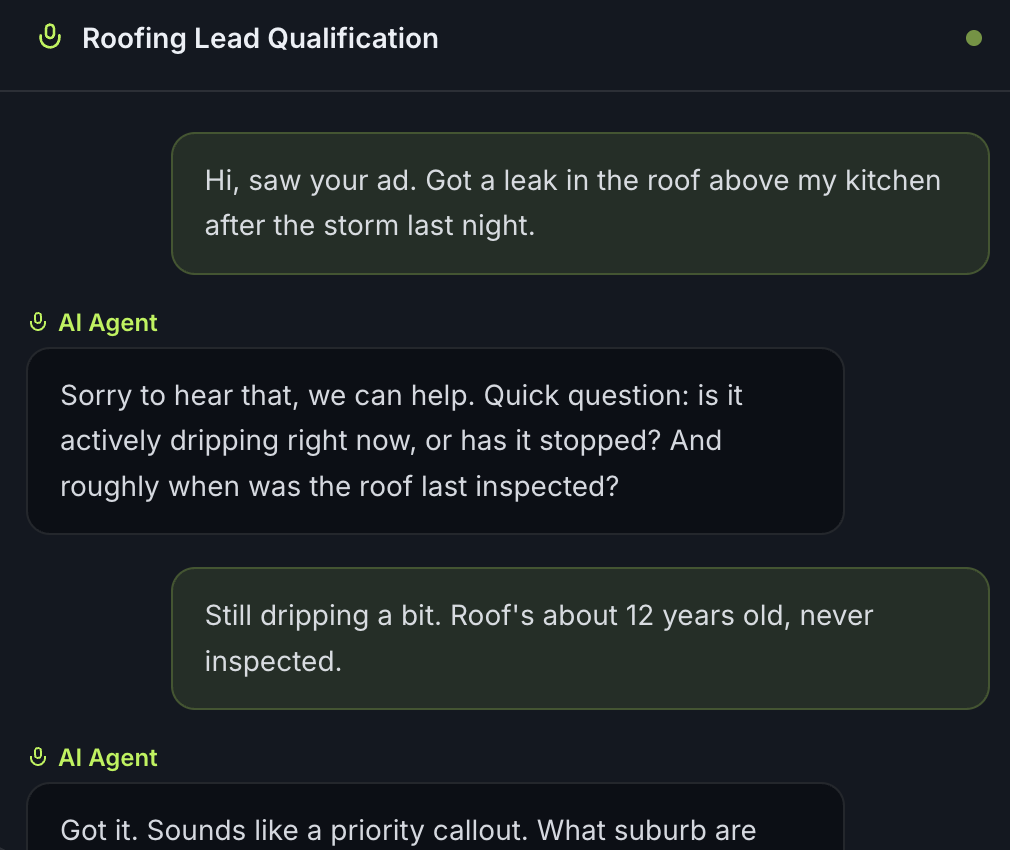AI lead qualification chat