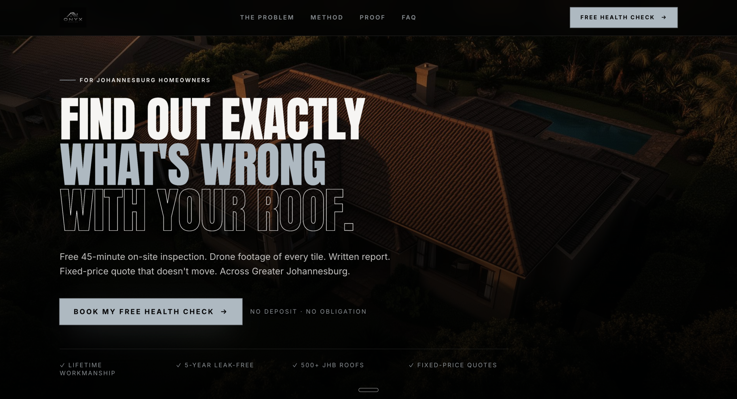 Landing page desktop example